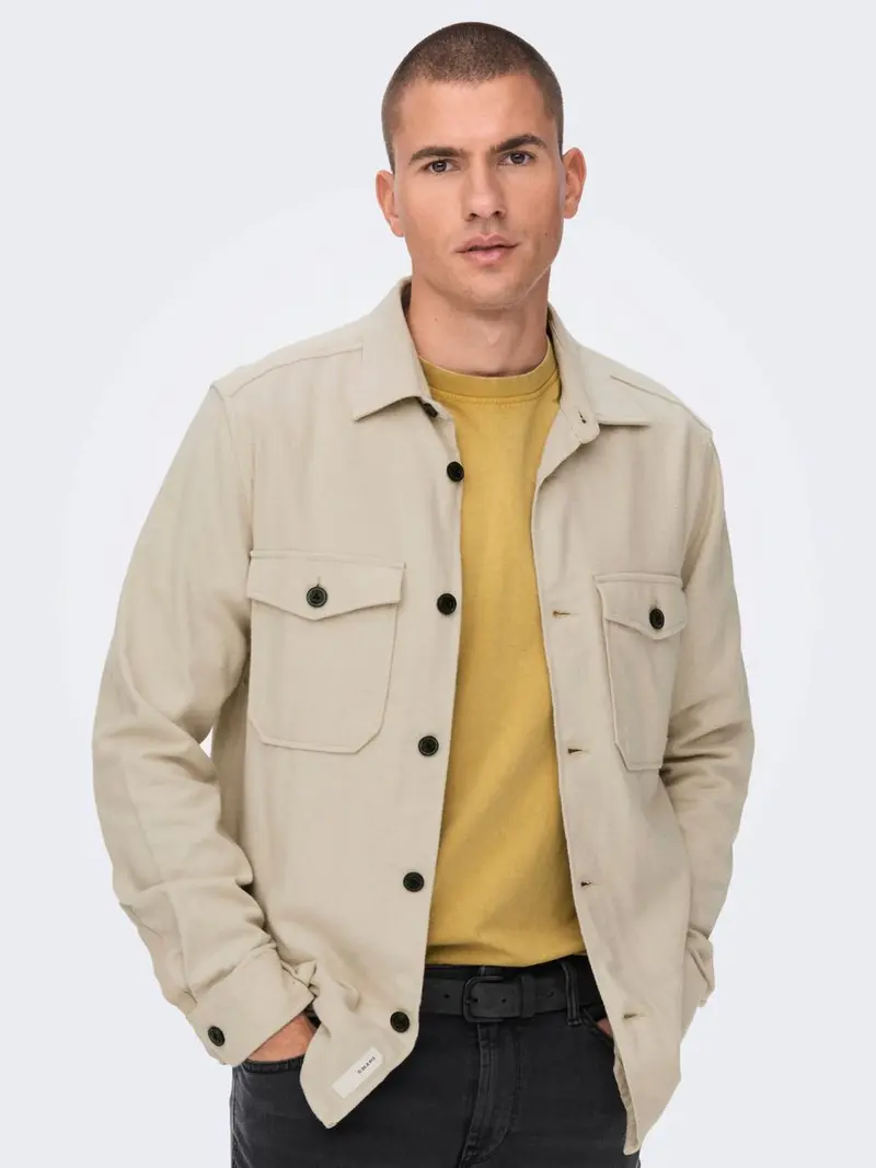 ONLY&SONS M MILO LS SOLID OVERSHIRT NOOS 22020603