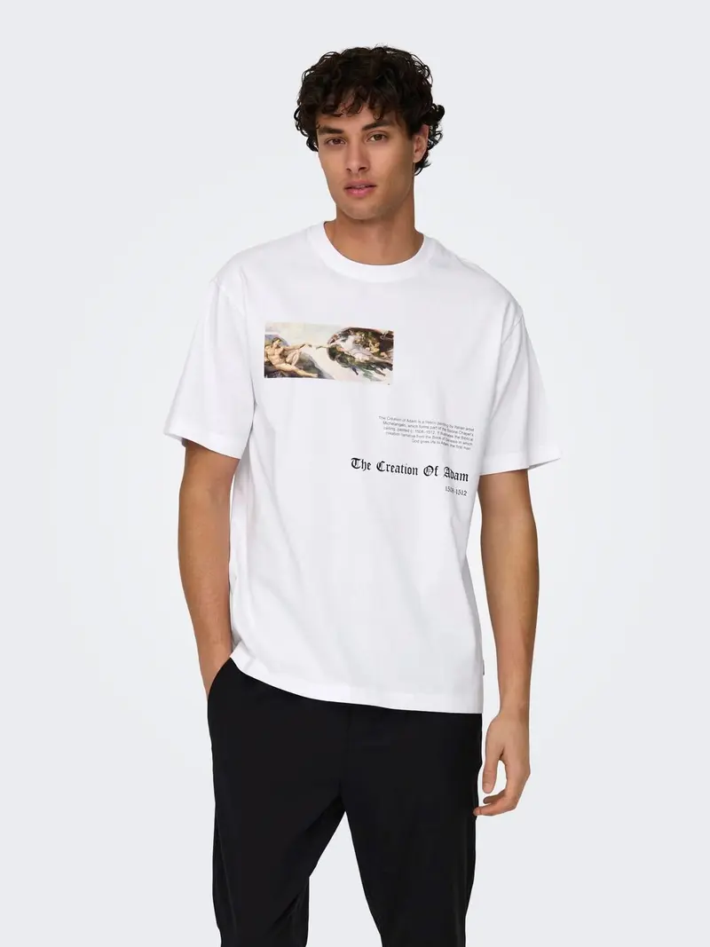 ONLY&SONS M T-SHIRT APOH LIFE RLX SHORT SLEEVES 22028207 WHT