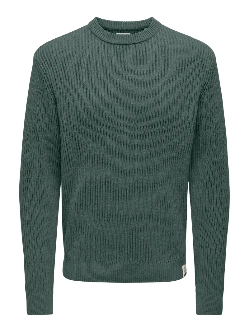 ONLY&SONS MAGLIONE FERGAL EFFETTO NIDO D'APE UOMO (BALSAM GREEN) 22030208 BMG