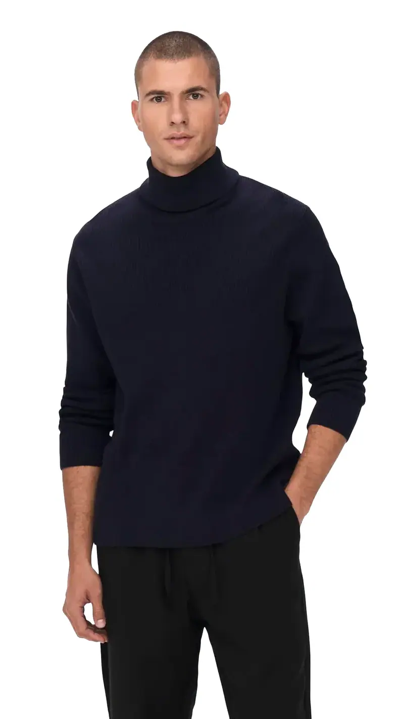 ONLY&SONS MAGLIONE PHIL COLLO ALTO UOMO (DARK NAVY) 22023202 DKN