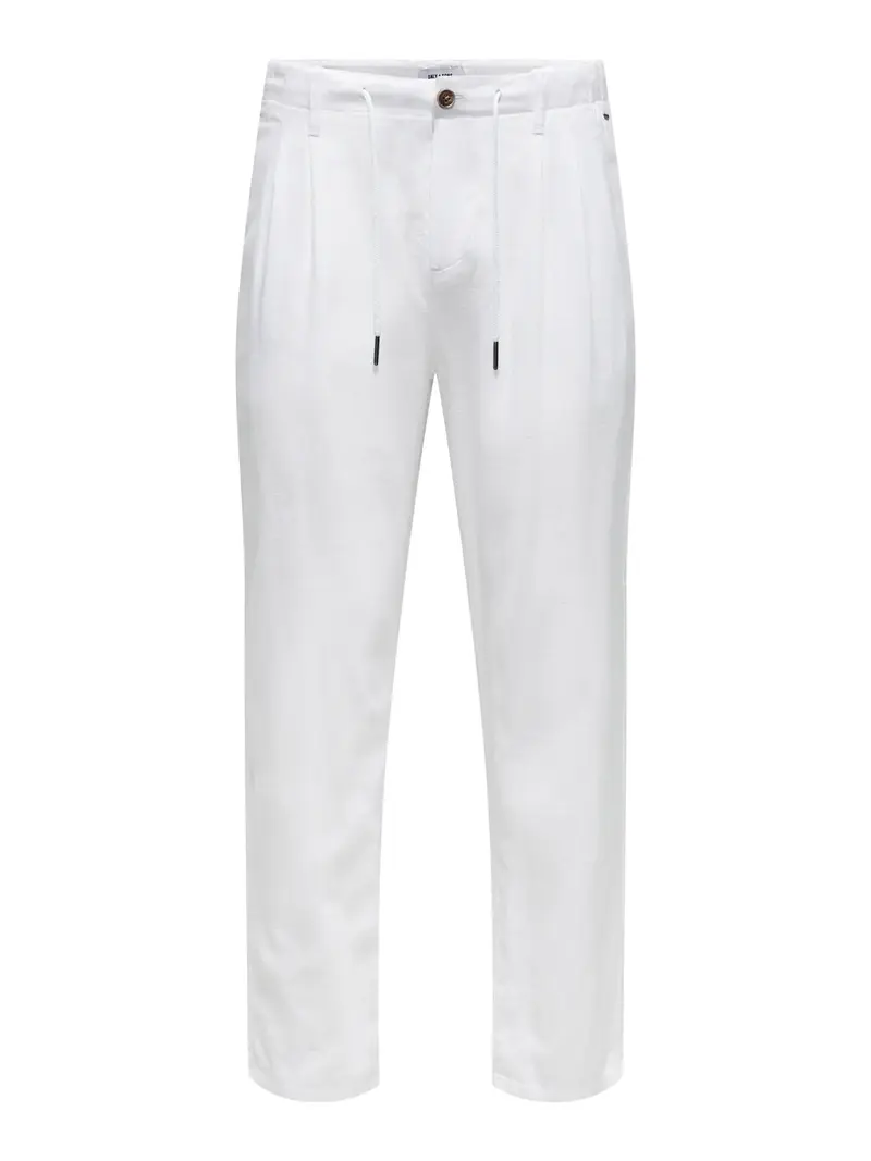 ONLY&SONS PANTALACCIO IN LINO LEO CROP 22025785 WHT