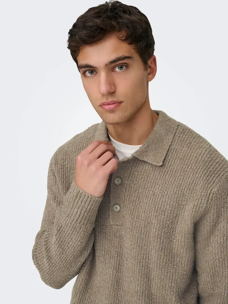 ONLY&SONS POLO DALE A MANICHE LUNGHE 22033324 WLT