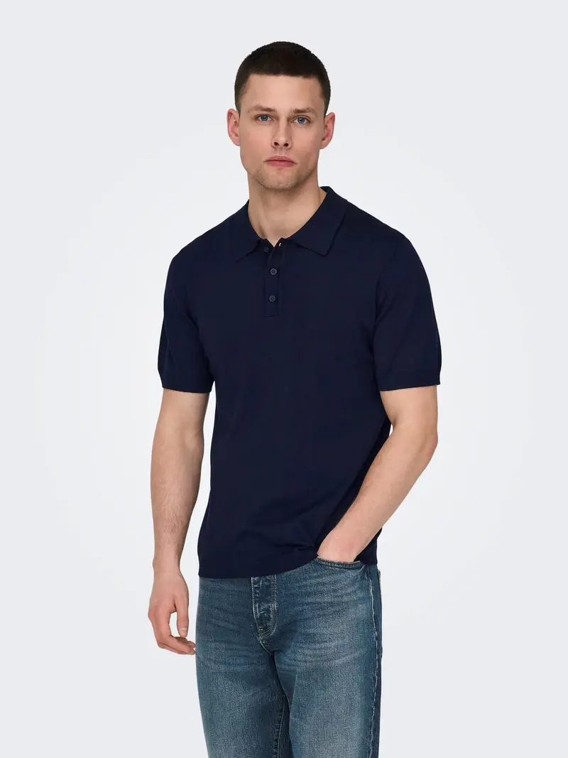 ONLY&SONS POLO WYLER LIFE REGULAR 14 SHORT SLEEVES KNIT UOMO 22022219 DKN