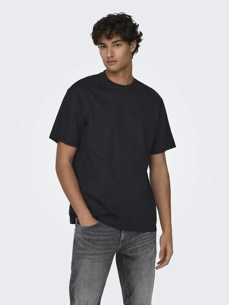 ONLY&SONS T-SHIRT FRED RELAX SHORT SLEEVES UOMO 22022532 BLK