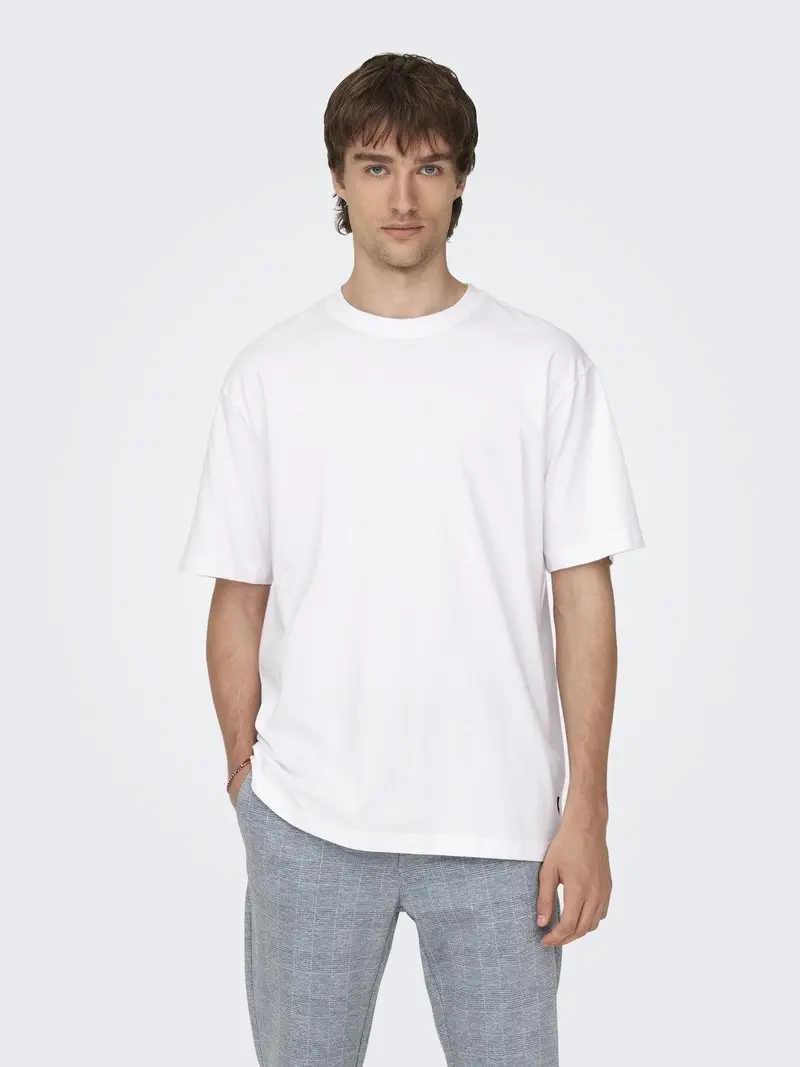 ONLY&SONS T-SHIRT FRED RELAX SHORT SLEEVES UOMO 22022532 WHT