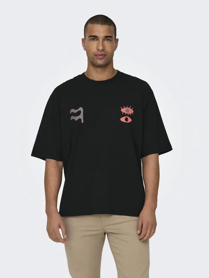 ONLY&SONS T-SHIRT LENNY OVERSIZE ELEMENT SHORT SLEEVES UOMO 22028675 BLK