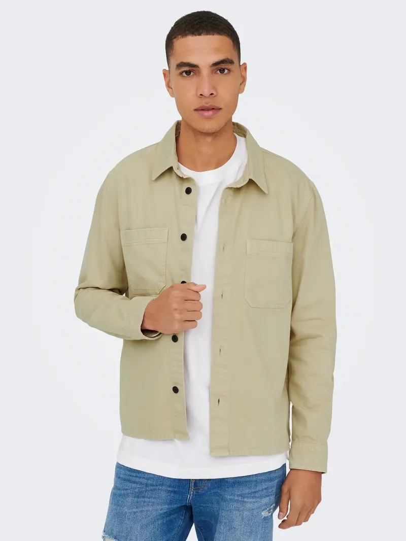 ONLY&SONS TIMES CAMICIA IN COTONE OVER CON TASCHE UOMO 22034293 SVL