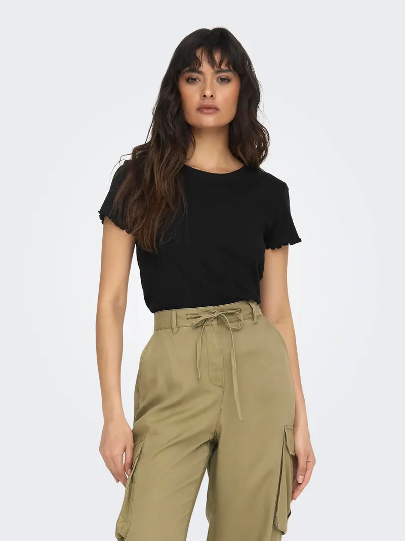 ONLY T-SHIRT CARLOTTA SHORT SLEEVES TOP DONNA 15256154 BLK