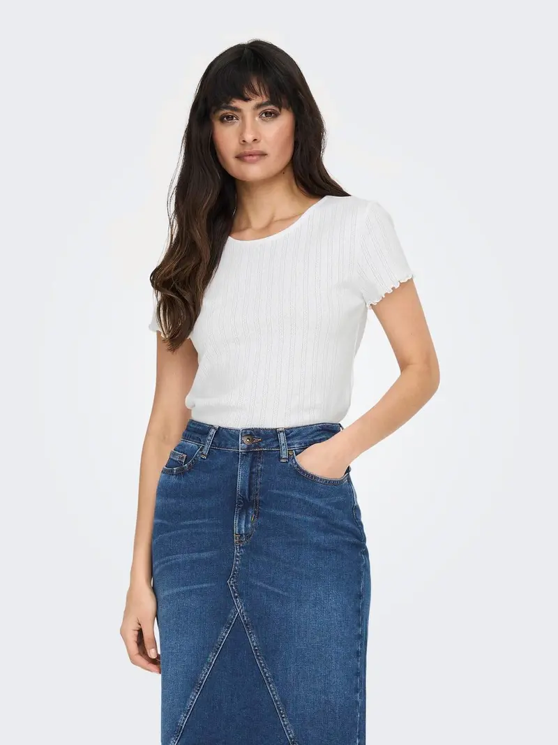 ONLY T-SHIRT CARLOTTA SHORT SLEEVES TOP DONNA 15256154 WHT