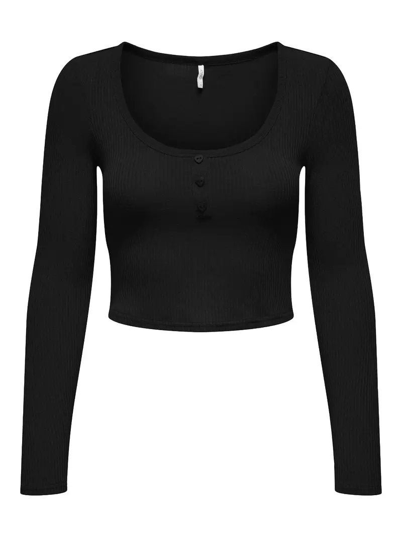 ONLY T-SHIRT LINA LONG SLEEVES SHORT TOP DONNA 15299628 BLK