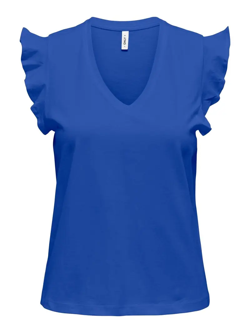 ONLY T-SHIRT MAY LIFE SHORT SLEEVE FRILL V-NECK DONNA 15252469 DZB