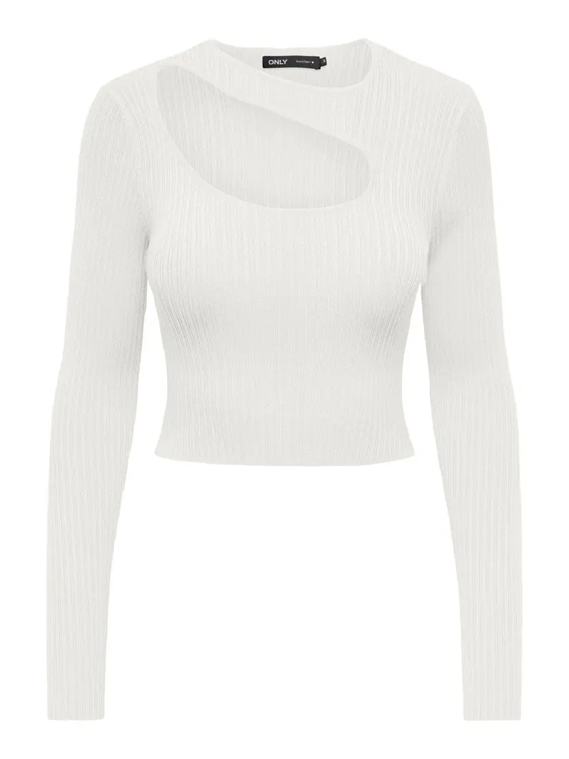 ONLY T-SHIRT MEDDI LONG SLEEVES PEEK-A-BOO O-NECK DONNA 15311084 CLD