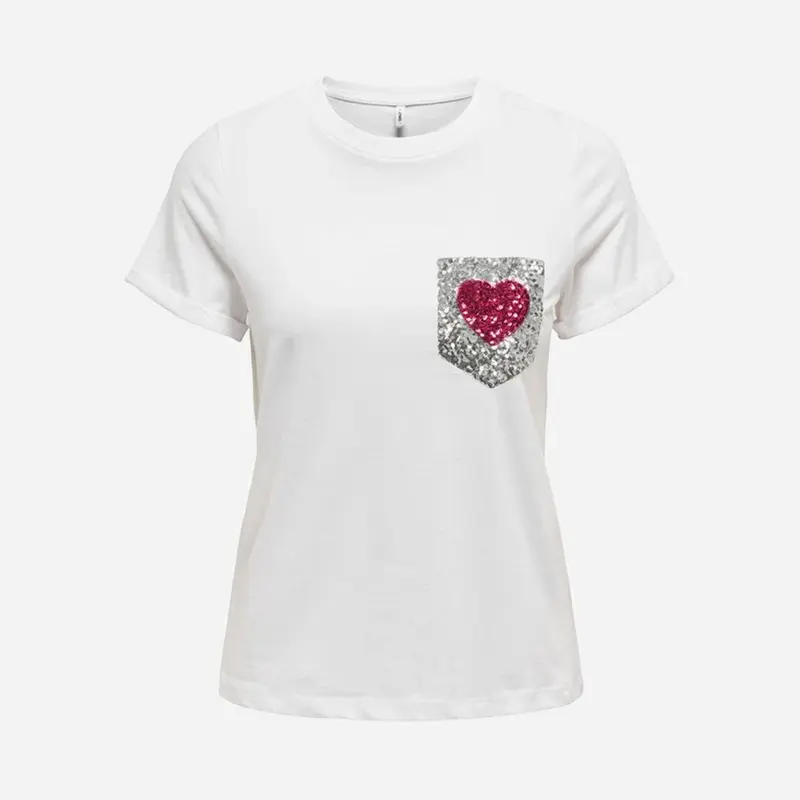 ONLY T-SHIRT NINKA LIFE SHORT SLEEVES POCKET DONNA 15315355 BGW