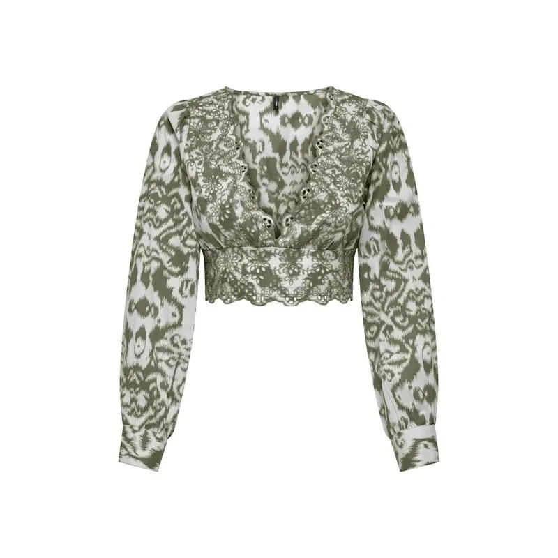 ONLY TOP CON RICAMO E SCOLLO A V LOU 15313170 KLT