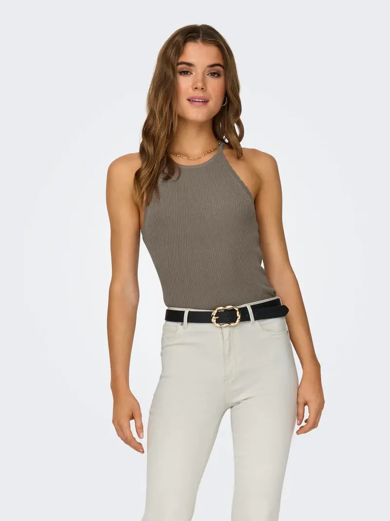 ONLY TOP GEMMA SL SCALLOP HLTNECK DONNA 15317710 WLT