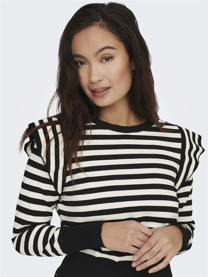 ONLY W KELCI LONG SLEEVES STRIPE PULLOVER KNIT 15265528