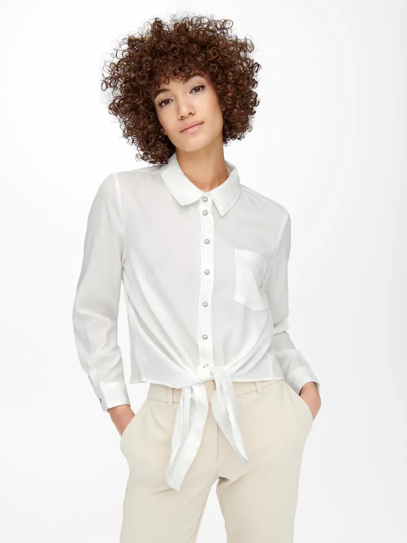 ONLY W LECEY LS KNOT SHIRT NOOS WVN 15195910