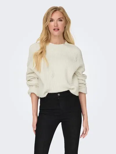 ONLY W MAGLIONE MARILLA LS PEARL ONECK KNT 15302212