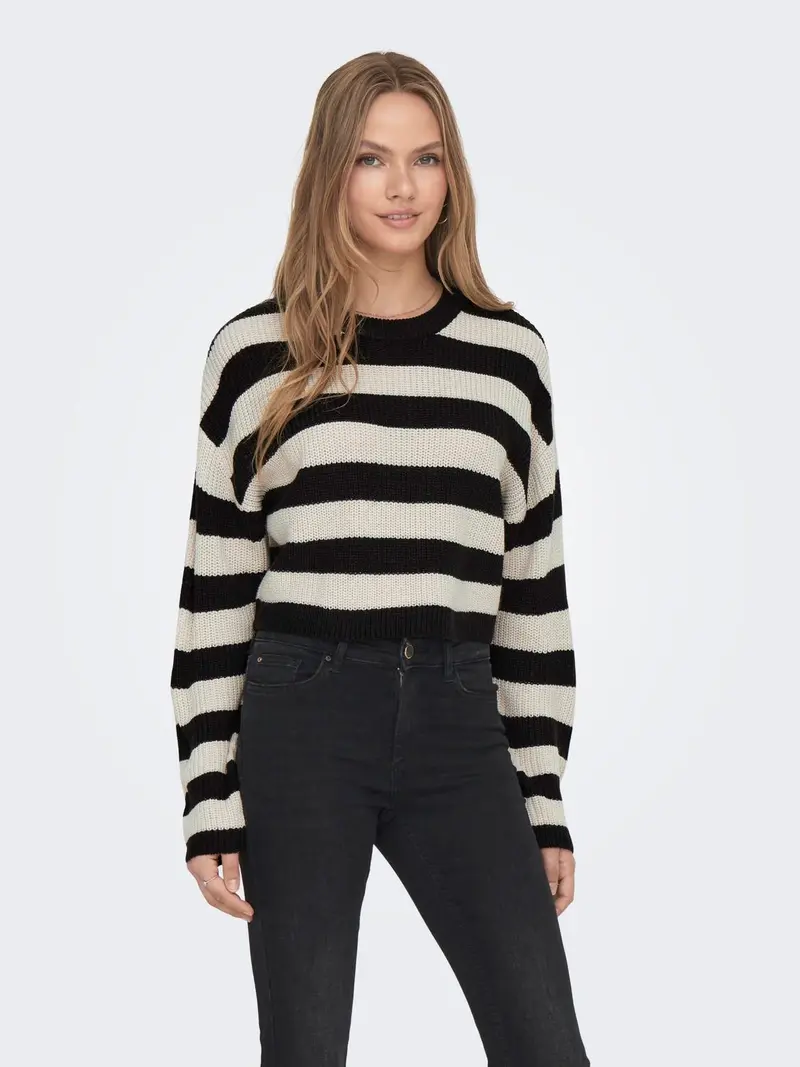 ONLY W MALAVI L/S CROPPED PULLOVER 15284453