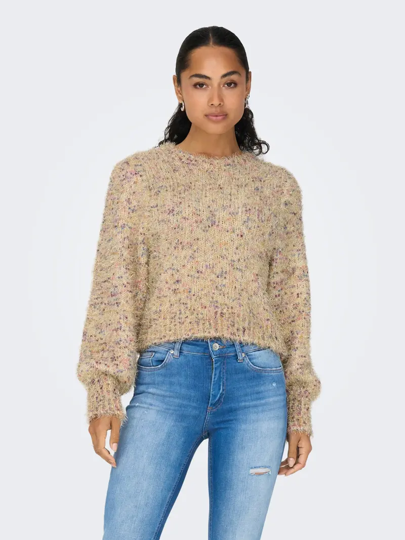 ONLY W PULLOVER FANTASTICO LONG SLEEVES GLITTER O-NECK KNIT 15301533