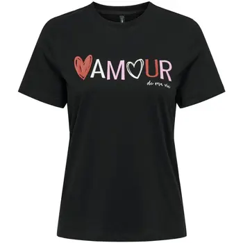 ONLY W T-SHIRT LOOVI LIFE REGULAR SHORT SLEEVES VALTINE 15316996 BKA