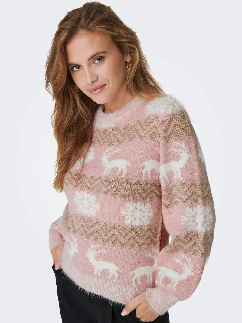 ONLY W XMAS FAIRISLE L/S PULLOVER KNT 15271122