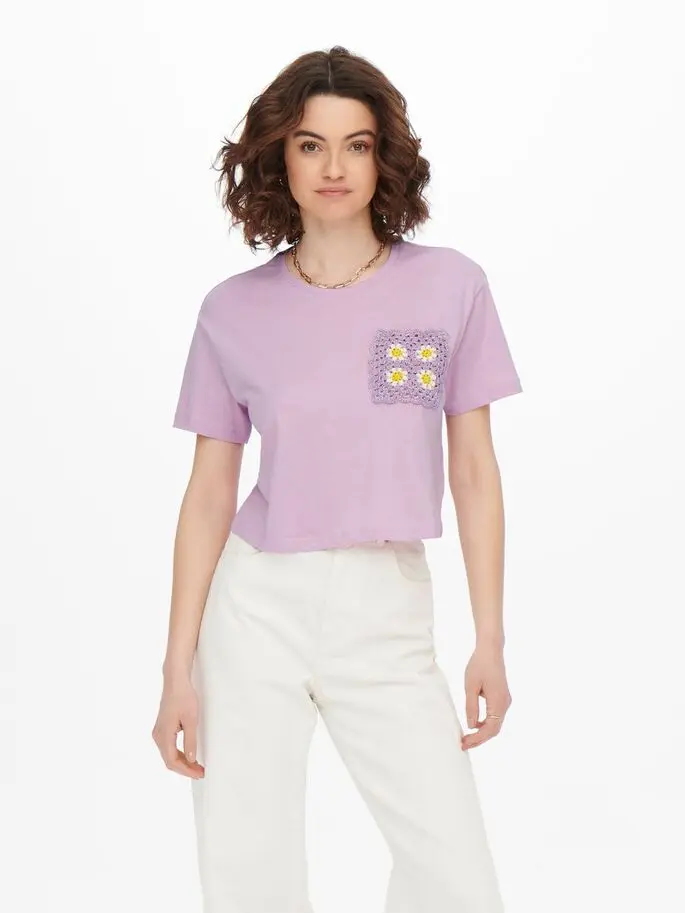 ONLY WOODSTOCK CROPPED TEE 15257452