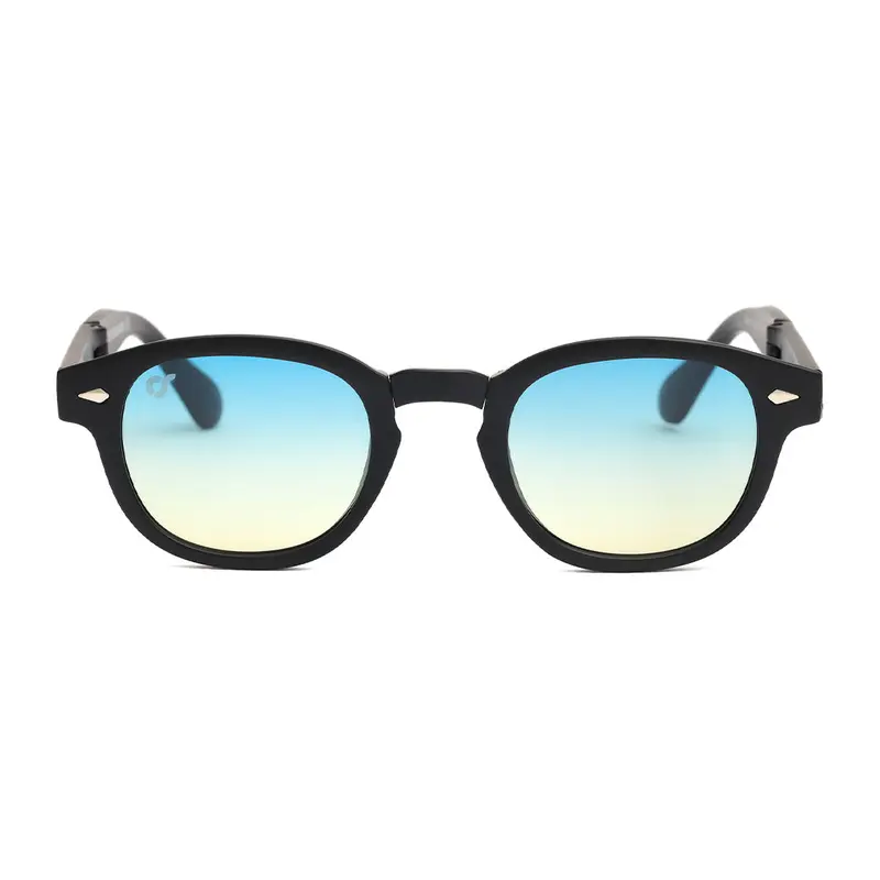 OS SUNGLASSES BERLINO PIEGHEVOLE NERO LENTE BLU FUME' OS107-2-C02