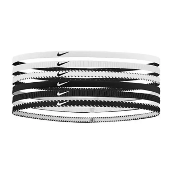 PACK 6 FASCE CAPELLI UNISEX NIKE FLEX CLASSIC SLIM BIANCO E NERO