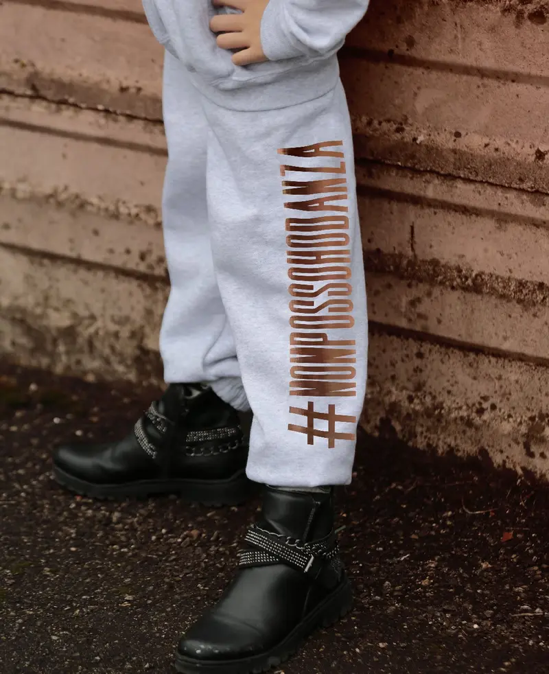 PANTA FELPA GREY MELANGE GIRL #NONPOSSOHODANZA