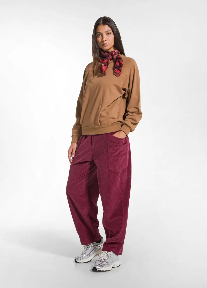 PANTALONE BALLON VELLUTO MILLE RIGHE ROSSO