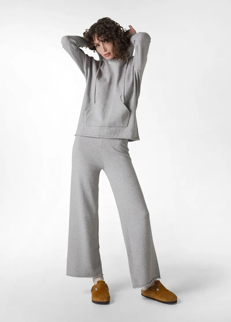 PANTALONE GAMBA LARGA IN MAGLIA GRIGIO