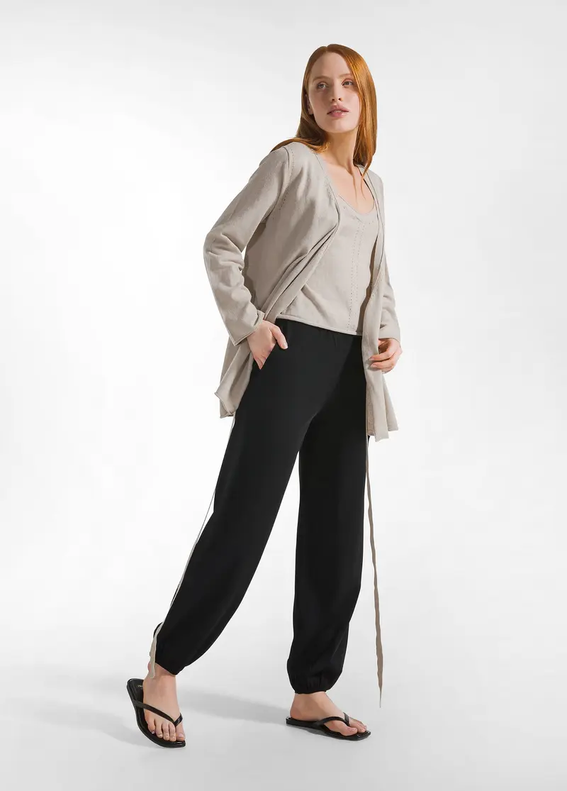 PANTALONE JOGGER A MAGLIA DI RAYON NERO