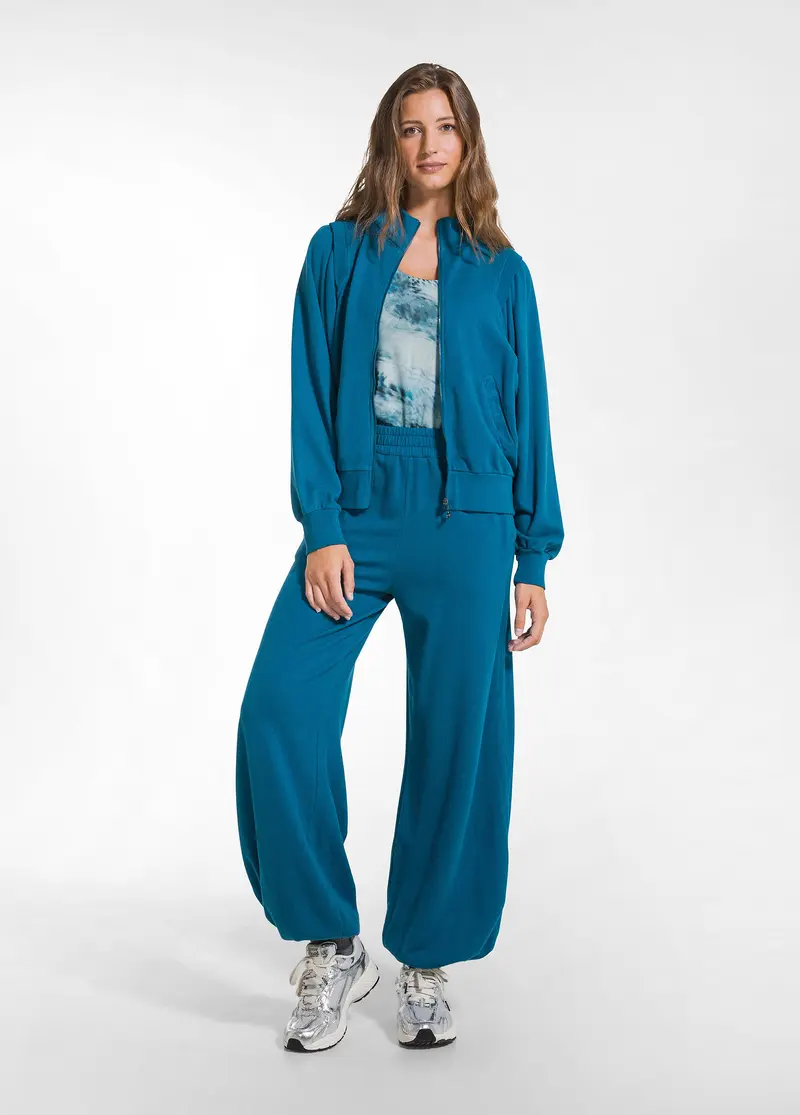 PANTALONE JOGGER CON ARRICCIATURA ALLA CAVIGLIA VERDE