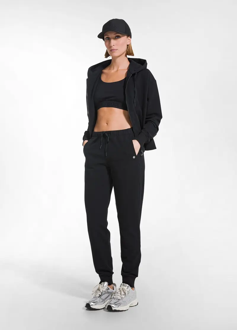 PANTALONE JOGGER IN COTONE STRETCH NERO