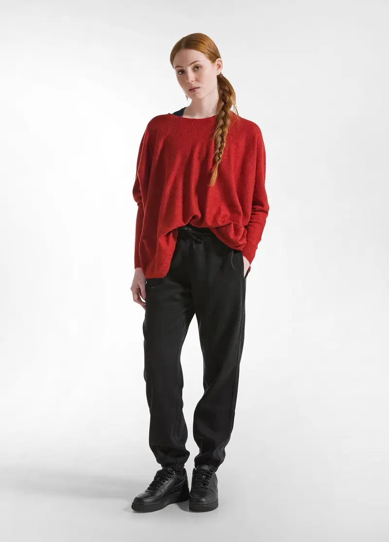 PANTALONE JOGGER IN DENIM LYOCELL NERO