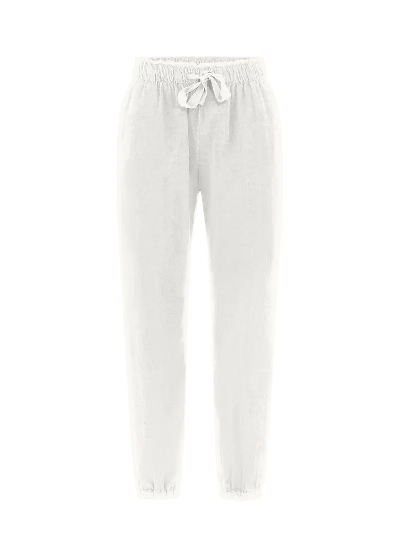 PANTALONE JOGGER IN VELLUTO LEGGERO BIANCO