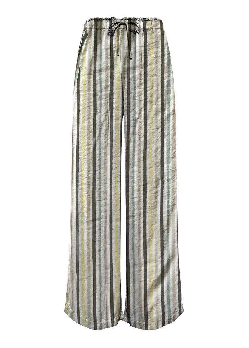 PANTALONE PALAZZO A RIGHE BEIGE