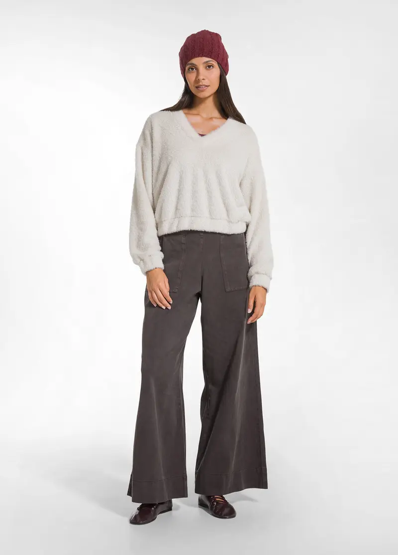 PANTALONE WORK IN TWILL LYOCELL MARRONE