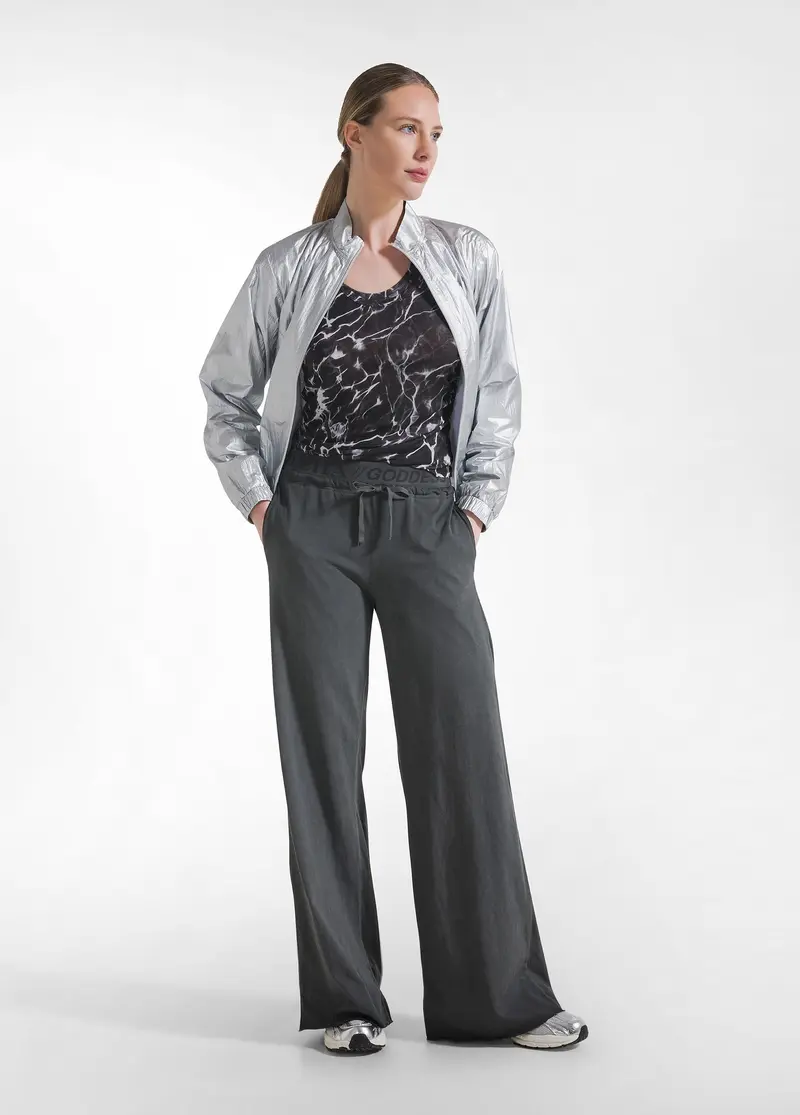 PANTALONI AMPI EFFETTO FADE NERO