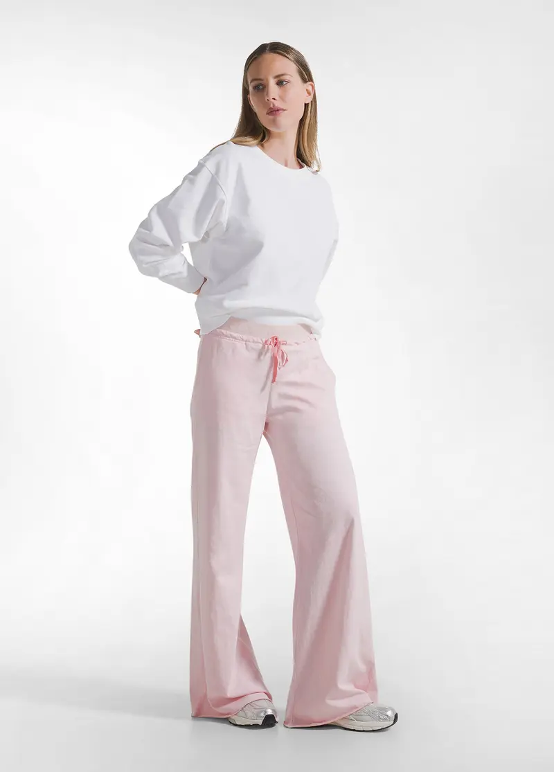 PANTALONI AMPI EFFETTO FADE ROSA