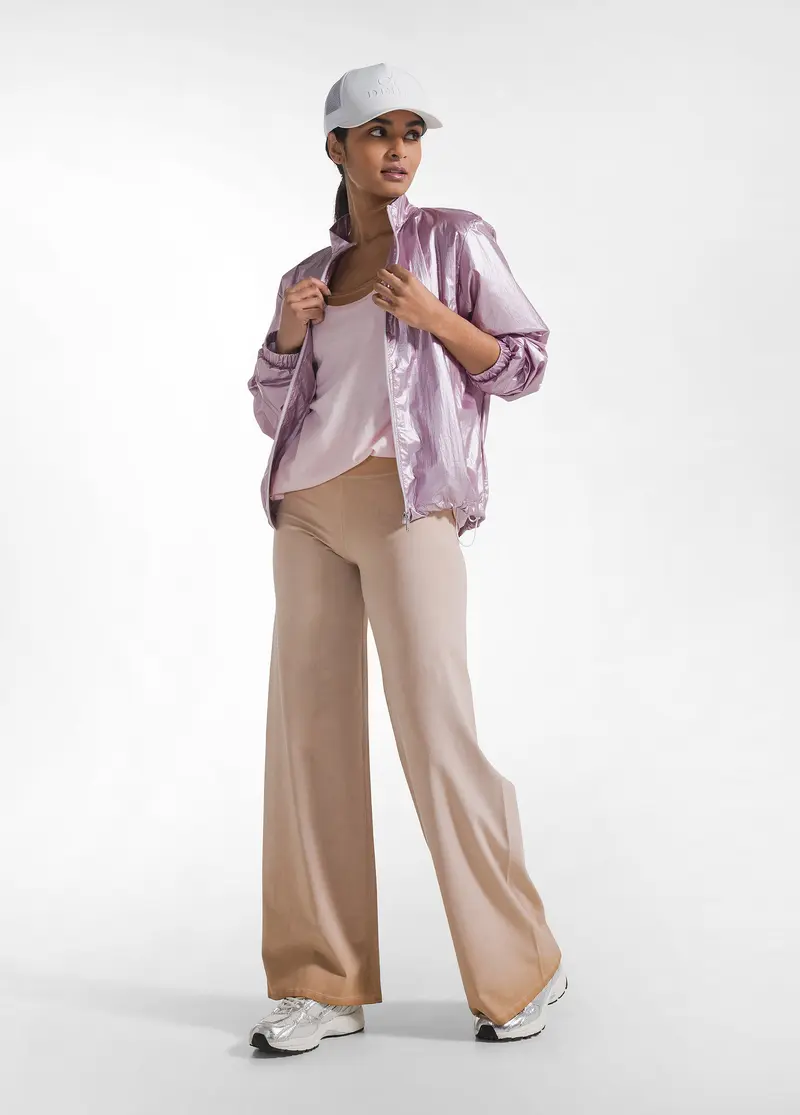 PANTALONI AMPI IN JERSEY EFFETTO SFUMATO CON TAGLIO MODERNO MARRONE