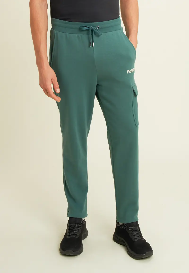 Pantaloni cargo in felpa con tasca applicata