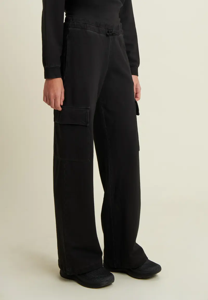 Pantaloni cargo wide leg tinta a freddo