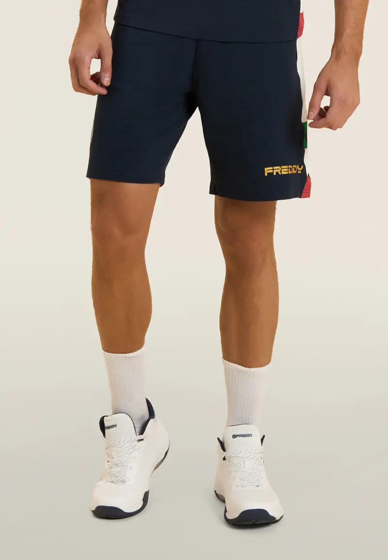 Pantaloni Corti Uomo Italia FGI in French Terry Bicolore