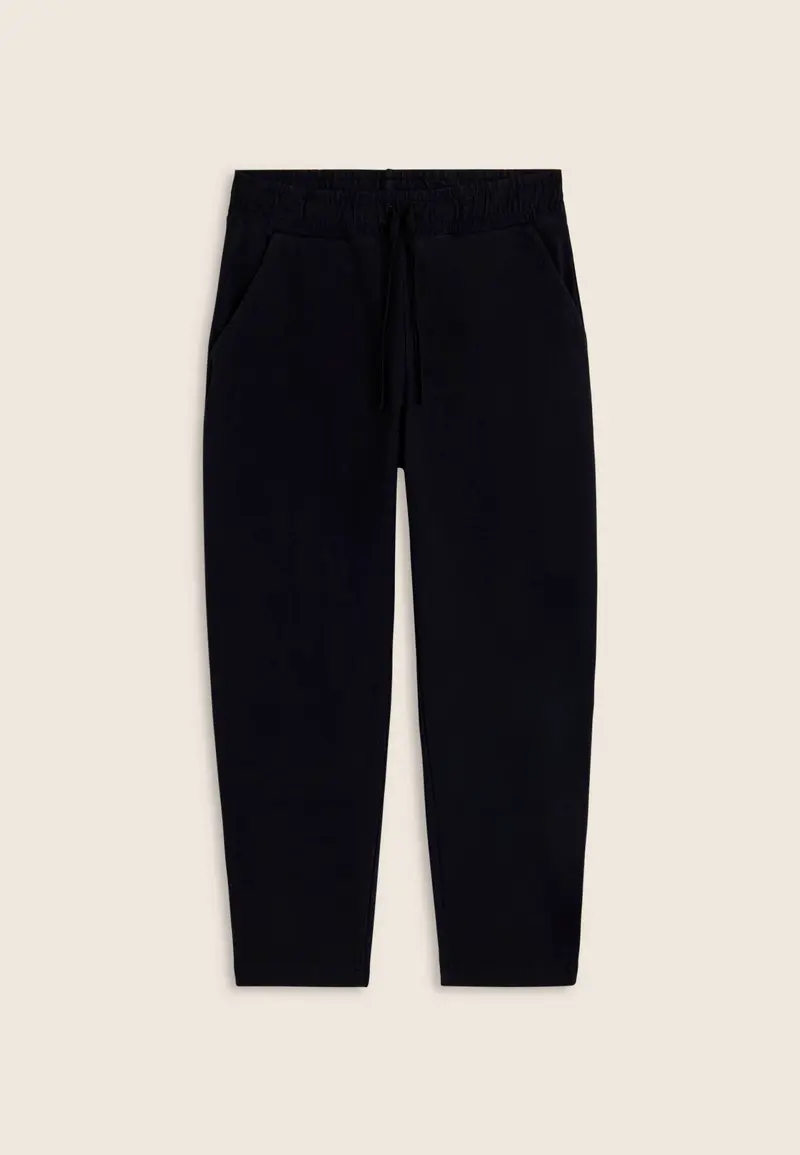 Pantaloni cropped in felpa di cotone tinto effetto vintage