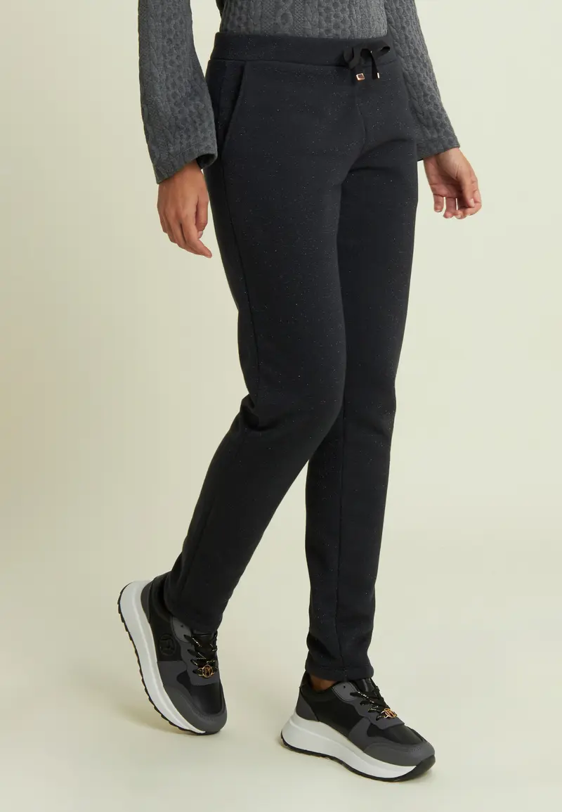 Pantaloni donna regular mélange lurex