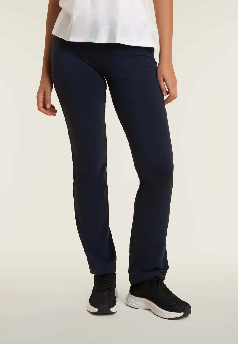 Pantaloni dritti con cucitura a cuore sul retro