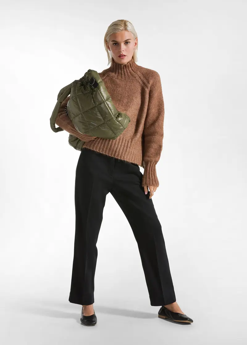 PANTALONI DRITTI IN GABARDINA STRETCH NERO