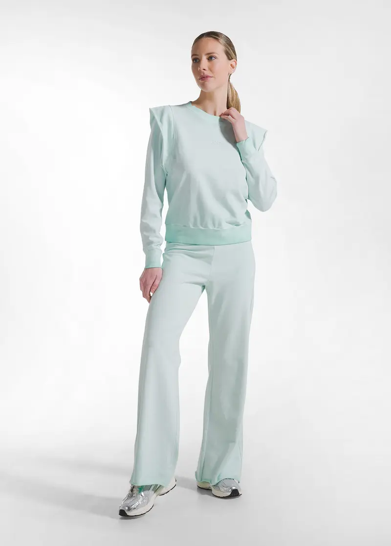 PANTALONI FLARE EFFETTO SFUMATO BLU